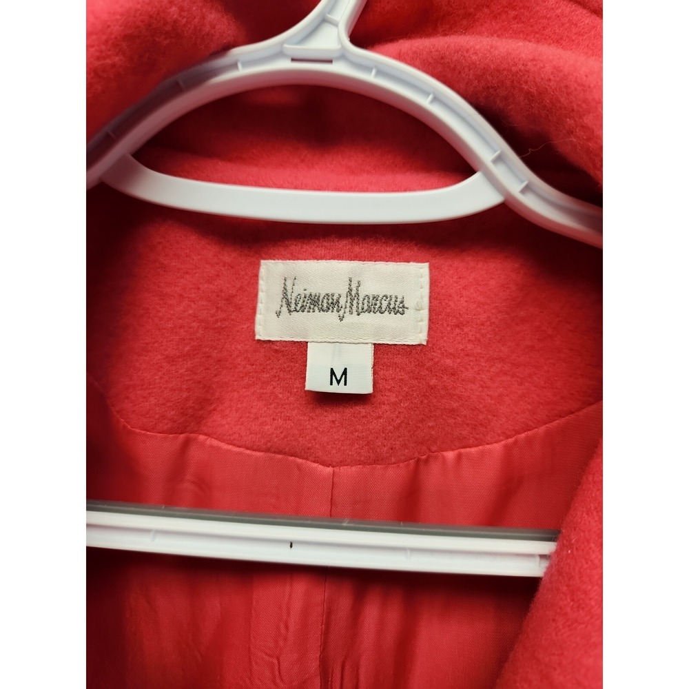 Vintage NEIMAN MARCUS Jacket Coat 100% Wool Size M Pink Lined Pocket USA - Picture 2 of 8